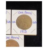 (10) Assorted UK Great Britian One-Penny Coins