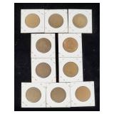 (10) Assorted UK Great Britian One-Penny Coins