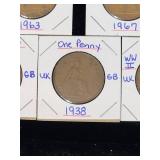 (10) Assorted UK Great Britian One-Penny Coins