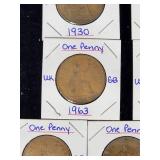 (10) Assorted UK Great Britian One-Penny Coins