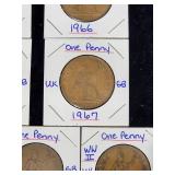 (10) Assorted UK Great Britian One-Penny Coins