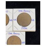 (10) Assorted UK Great Britian One-Penny Coins