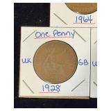 (10) Assorted UK Great Britian One-Penny Coins