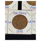 (10) Assorted UK Great Britian One-Penny Coins