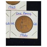 (10) Assorted UK Great Britian One-Penny Coins