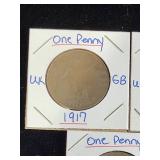 (10) Assorted UK Great Britian One-Penny Coins