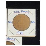 (10) Assorted UK Great Britian One-Penny Coins
