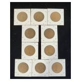(10) Assorted UK Great Britian One-Penny Coins