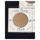 (10) Assorted UK Great Britian One-Penny Coins