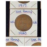 (10) Assorted UK Great Britian One-Penny Coins