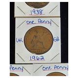 (10) Assorted UK Great Britian One-Penny Coins