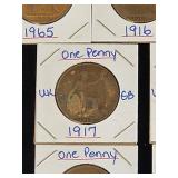 (10) Assorted UK Great Britian One-Penny Coins