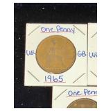 (10) Assorted UK Great Britian One-Penny Coins