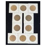 (10) Assorted UK Great Britian One-Penny Coins