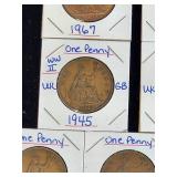 (10) Assorted UK Great Britian One-Penny Coins