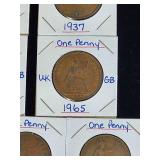 (10) Assorted UK Great Britian One-Penny Coins