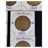 (10) Assorted UK Great Britian One-Penny Coins