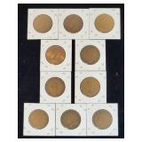 (10) Assorted UK Great Britian One-Penny Coins