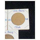 (10) Assorted UK Great Britian One-Penny Coins