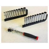 1/4" / 3/8" Combo Ratched with Standard and Metric Deep Well Sockets