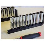 1/4" / 3/8" Combo Ratched with Standard and Metric Deep Well Sockets