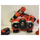 Black & Decker Electric Radio / Charging Station with Cordless Drills