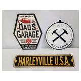 (3) Small Garage Decor Signs