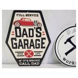 (3) Small Garage Decor Signs