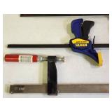 (3) Quik Grip Clamps & (2) woodworking Clamps