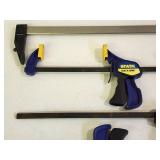 (3) Quik Grip Clamps & (2) woodworking Clamps