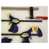 (3) Quik Grip Clamps & (2) woodworking Clamps