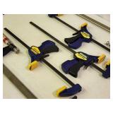 (3) Quik Grip Clamps & (2) woodworking Clamps