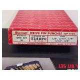 Assorted Drill Accessories and a Complete Set of Starrett Drive Pin Punches