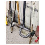 Assorted Yard Tools and Fishing Poles