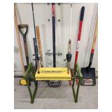 Assorted Yard Tools and Fishing Poles