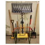 Assorted Yard Tools and Fishing Poles