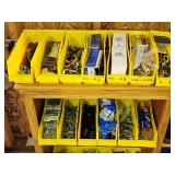 Wooden Shelving with Organizers and Contents