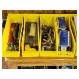 Wooden Shelving with Organizers and Contents