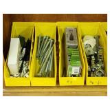 Wooden Shelving with Organizers and Contents