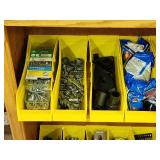 Wooden Shelving with Organizers and Contents