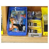 Wooden Shelving with Organizers and Contents