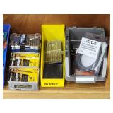 Wooden Shelving with Organizers and Contents