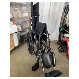 MSRP $700 McKesson Silver Sport Full Reclining Folding Wheelchair – Padded Armrests & Swing-Away Footrests – Like New Condition!