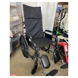 MSRP $700 McKesson Silver Sport Full Reclining Folding Wheelchair – Padded Armrests & Swing-Away Footrests – Like New Condition!