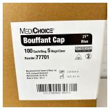1 Case (500 count) NEW MediChoice 77701 21" Single-Use Non-Sterile Bouffant Caps - Blue