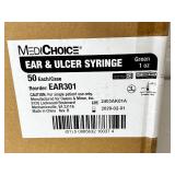 1 Case (50 count) NEW MediChoice EAR301 1 oz. Single-Use Sterile Ear & Ulcer Syringe - Green