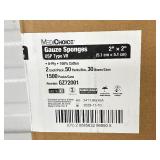 1 Case (1,500 Count) NEW MediChoice GZ72001 2" x 2" 8-Ply Single-Use Sterile 100% Cotton USP Type VII Gauze Sponges