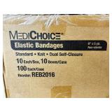 1 Case (100 each) NEW MediChoice REB2016 6" x 5 yd. Non-Sterile Standard Knit Dual Self-Closure Elastic Bandages