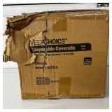 1 Case (24 each) NEW MediChoice 05503L Latex-Free Premium Fluid Resistant Knit Cuff Disposable Coveralls - Size Large White