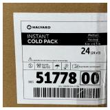 1 Case (24 each) NEW Halyard 51778 6" x 6.5" Flocked Instant Cold Pack - Size Medium